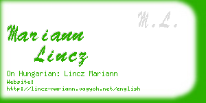 mariann lincz business card